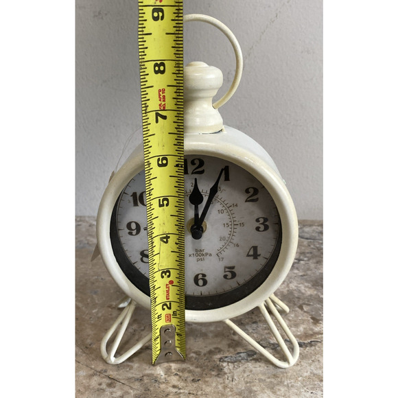 Westclox Nautical White Metal Table Clock Battery Operated 9" X 5" Coastal Decor - Picture 5 of 9